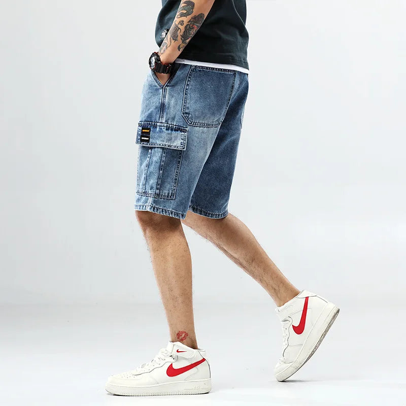 Denim Cargo Shorts